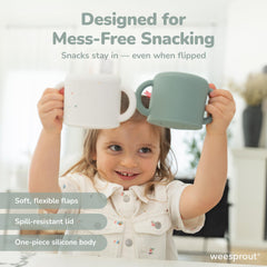 WeeSprout snack cups are dishwasher-safe for quick cleanup.