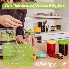 WeeSprout thick glass construction offers daily durability.