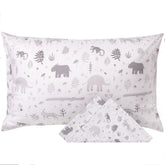 WeeSprout toddler pillow safari print close-up shows soft, comfy texture.
