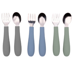 WeeSprout toddler utensils set with 3 forks and 3 spoons for tiny hands
