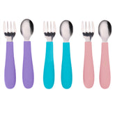 WeeSprout toddler utensils six-piece set for independent self-feeding.