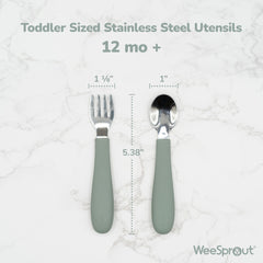 WeeSprout thick easy-grip handle close-up, comfortable for small hands.