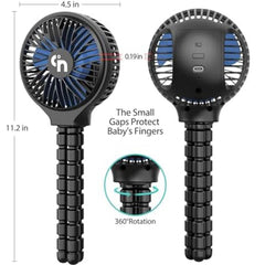 WEGA stroller fan rotates 360 degrees for directional airflow