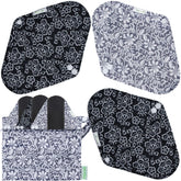 Wegreeco black reusable pad with wings for secure daily wear and leakage protection.