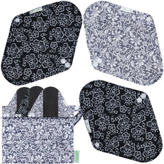 Wegreeco black reusable pad with wings for secure daily wear and leakage protection.