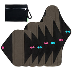 wegreeco Charcoal reusable pads with outer print for leak protection and comfort