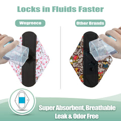Wegreeco Charcoal Reusable Pads worn inside underwear provide leak-resistant protection.