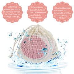 Wegreeco nursing pads 14-pack back view, keeps moisture away from clothing.
