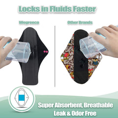 Wegreeco middle microfiber layer highlights high absorbency for spill-free wear.