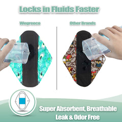 Wegreeco Peacock microfiber middle layer shows high absorbency for long wear.