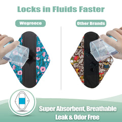 Wegreeco reusable pads rose charcoal inner layer offers softness and absorbency
