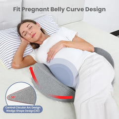 WEIKA pregnancy pillow wedge design anchors cushions for ergonomic belly alignment