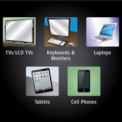 Weiman electronic wipes canister closeup detail highlights safe electronic cleaning for glossy displays.