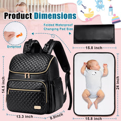Weitars diaper bag backpack with stroller straps ensures hands-free convenience.
