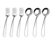 WEKTUNAA front view of stainless steel kids silverware, durable daily-use.
