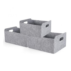 Welaxy storage baskets 3pc open-size design helps organize toys and clothes.