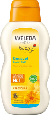 Weleda Calendula Baby Cream Bath bottle shown for delicate skin cleansing