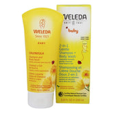 Weleda Calendula Shampoo Body Wash bottle pour for gentle daily cleanse
