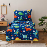 Wellboo dinosaur green comforter with insert provides soft warmth for toddlers.