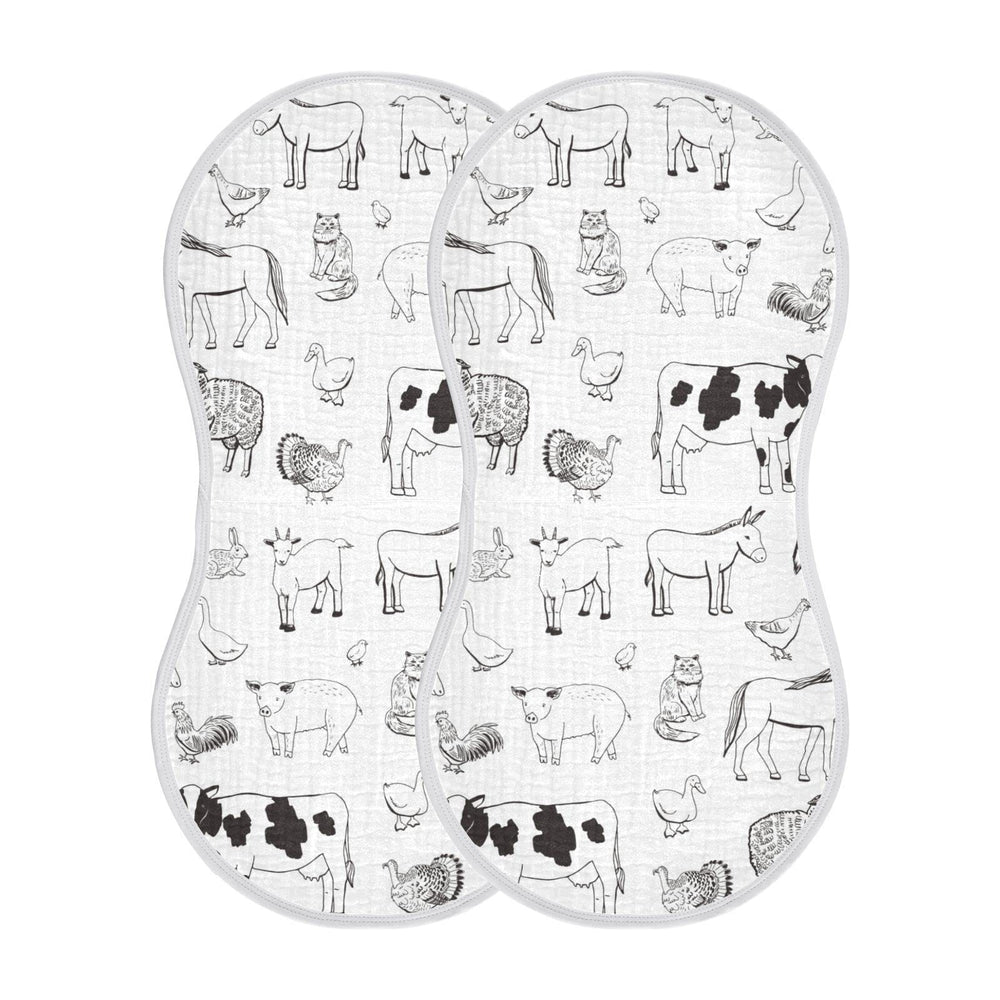 WELLDAY farm animals print burp cloth, soft and gentle for newborns.