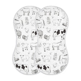 WELLDAY farm animals print burp cloth, soft and gentle for newborns.
