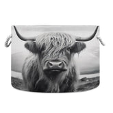 WELLDAY Highland Cow basket front view with sturdy canvas for durable storage