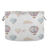 Wellday cotton rope basket with watercolor hot air balloon pattern for stylish storage.