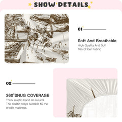 Wellday Desert Cowboy crib sheet printed pattern ideal for playful nursery decor.
