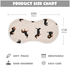 Wellday dachshund print burp cloths with waterproof bottom layer