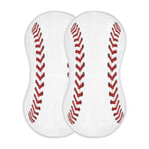 Wellday muslin burp cloths baseball print front view, soft and absorbent for feeding