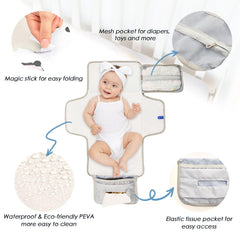WELLDAY Pink Bow Changing Pad pillow closeup highlights 15mm cushioned comfort