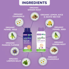 Wellements Organic Gripe Water Label Certifications highlight organic standards