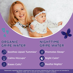 Wellements Organic Gripe Water Night Bottle supports peaceful sleep for babies