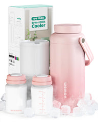 WEMOH breast milk cooler bottle 18oz with dual bottles for overnight pumping.