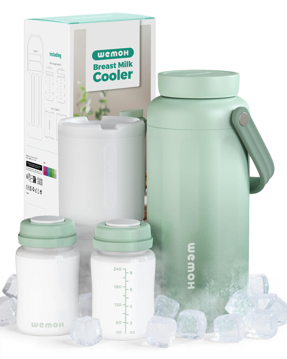 WEMOH cooler bottle Sleep Saver for nighttime pumping, keeps milk nearby