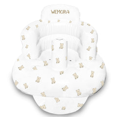 WEMORA inflatable baby seat with built-in pump for quick setup.