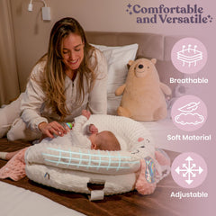 Foldable base on WENDIWAY pillow provides a gentle feeding angle and support.