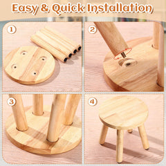 Wenqik wooden step stool supports up to 300 pounds