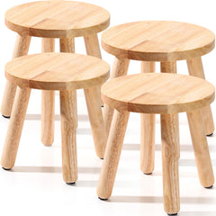 Wenqik wooden step stool front view, sturdy 10 inch design for kids