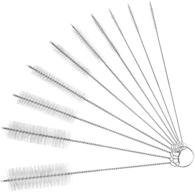 Wentoenapp silver long-straw brush set cleans 10 diameters for every straw