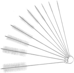 Wentoenapp silver long-straw brush set cleans 10 diameters for every straw