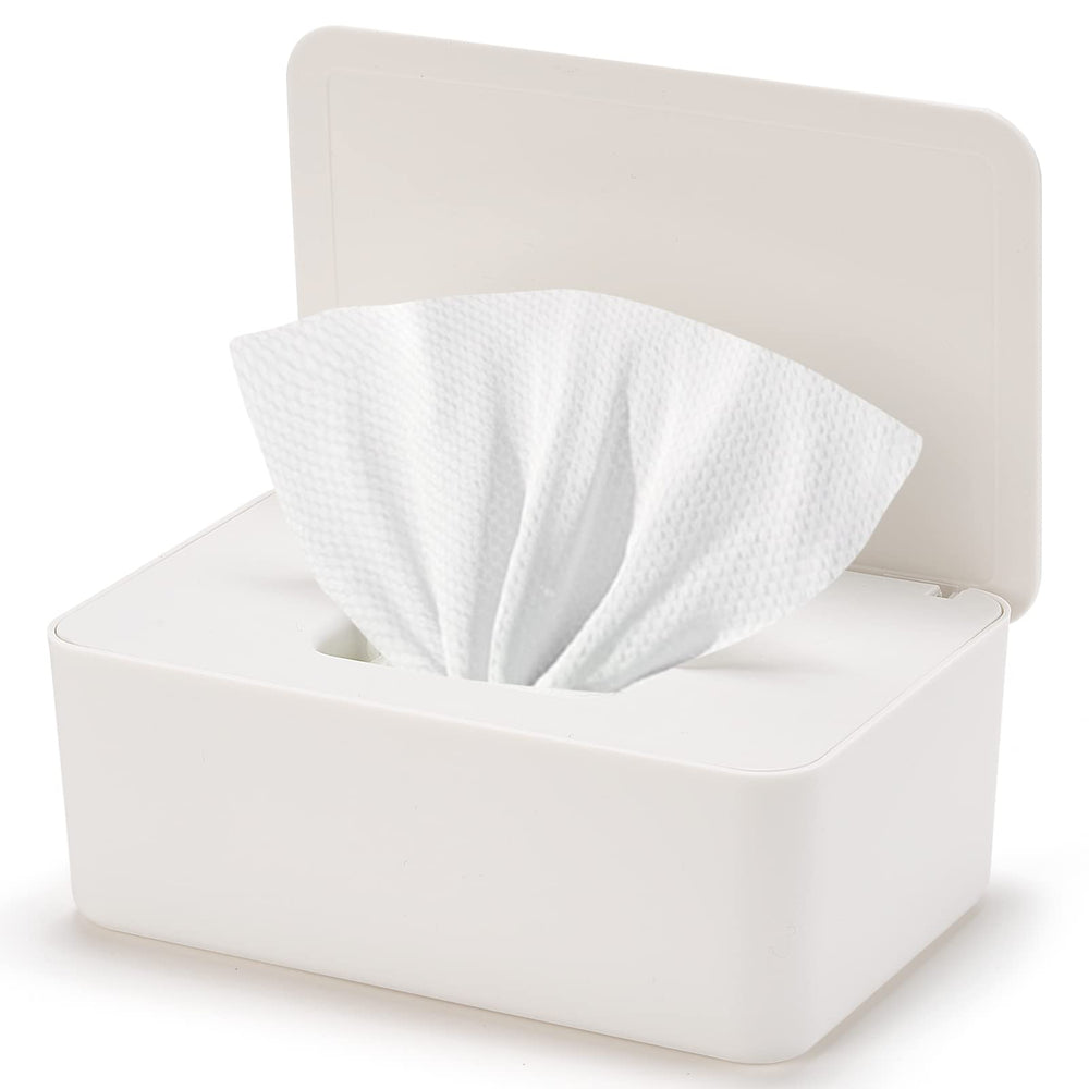 Wenvastree baby wipes dispenser shown on a counter, ready for use.