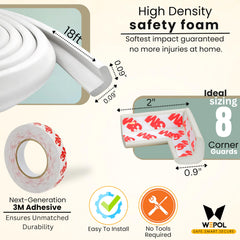 WePOL adhesive edge protector installs easily on wood, glass, and tile.