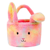Wepop plush Easter basket with bunny ears and handle, ideal for egg hunts