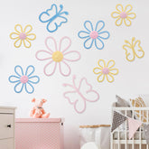 Wesiti daisy flower wall hanging in 25cm size for a playful nursery focal point
