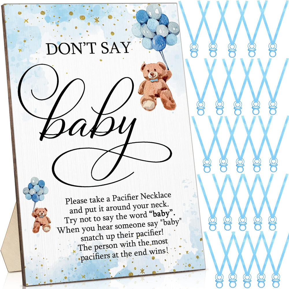 Wesiti wooden bear sign on table decor for baby shower.