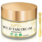 WFDL Organic Wild Yam Cream bottle delivering rich hydration for daily skincare.