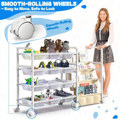 WGOHOSE 2025 toy storage wheels enable effortless mobility around the room.