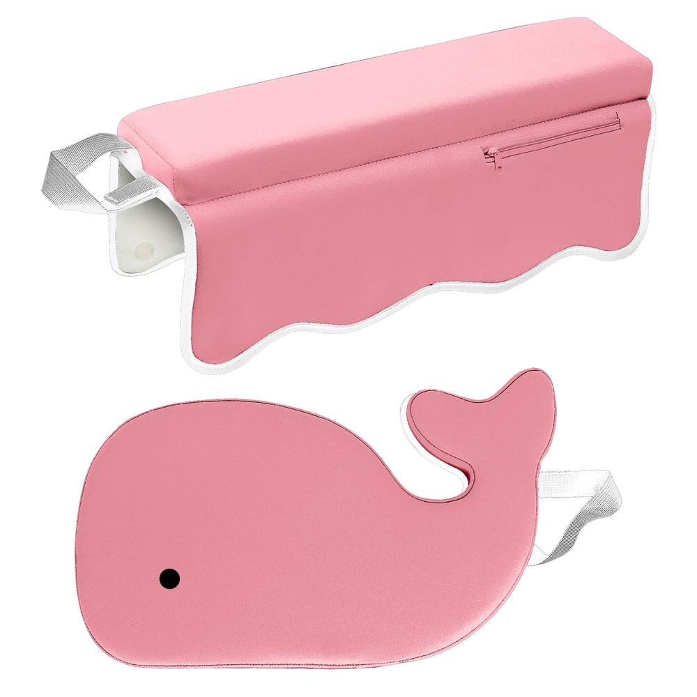 Whale Baby kneeler padding closeup highlighting extra-thick comfort for bath time.