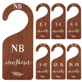 Whaline 7pcs wooden baby closet dividers with plant leaf design for organized baby clothing